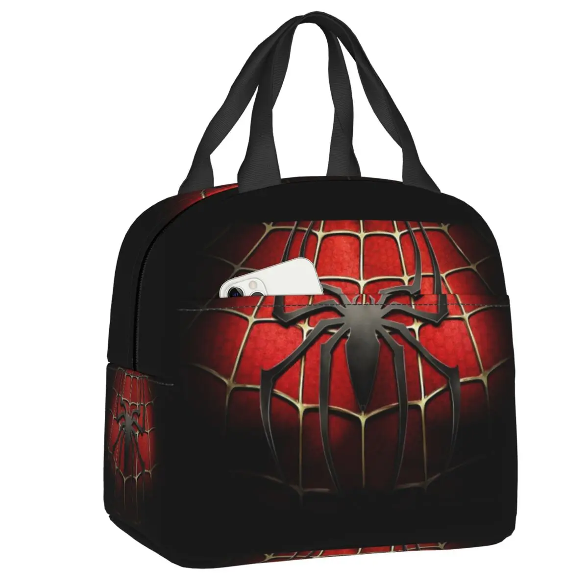 Custom Spider Chest Portable Lunch Boxes Women Waterproof Animal Thermal Cooler Food Insulated Lunch Bag School Children Student