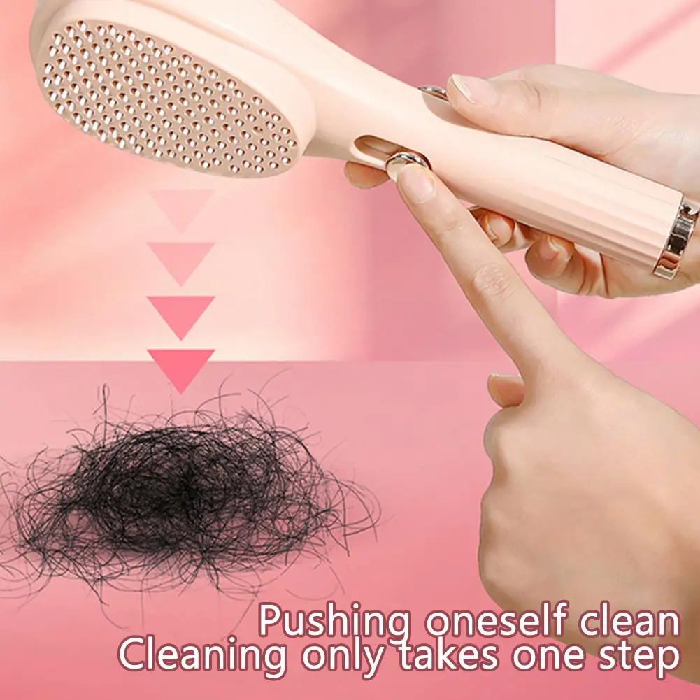 Self-Cleaning Hair Brush Anti-Static Massage Comb Retractable Detangling Brushes Rotating Combs Styling Tool Massager Scalp Z7Z7