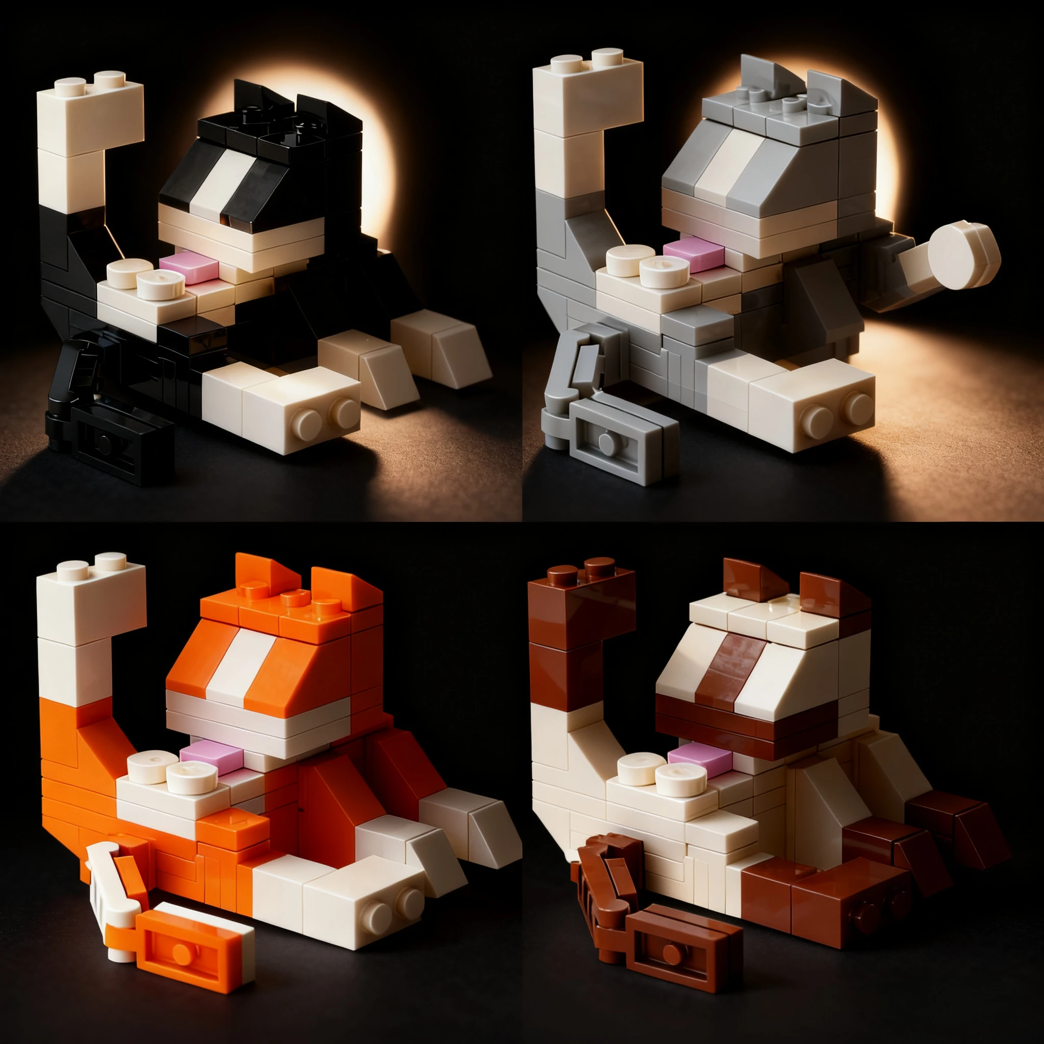 

Животное, милые кошки, серия MOC, модель кирпича, сделай сам, диорама, игрушки для взрослых и детей, набор строительных блоков, подарок Монтессори, украшение комнаты