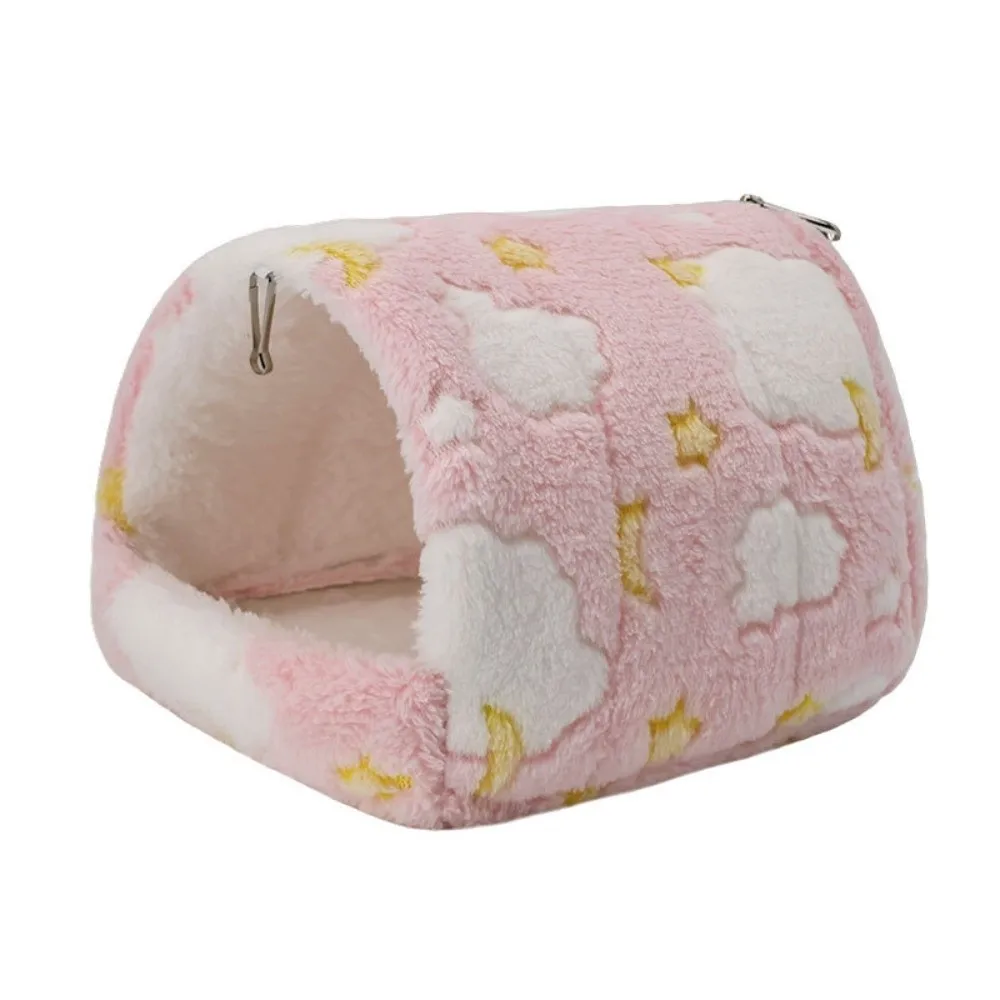 New Hanging Plushie Parrot Nest Warm Cotton Large Capacity Stuffed Bird Hut Soft Tent Design Guinea Pig Nest for Winter