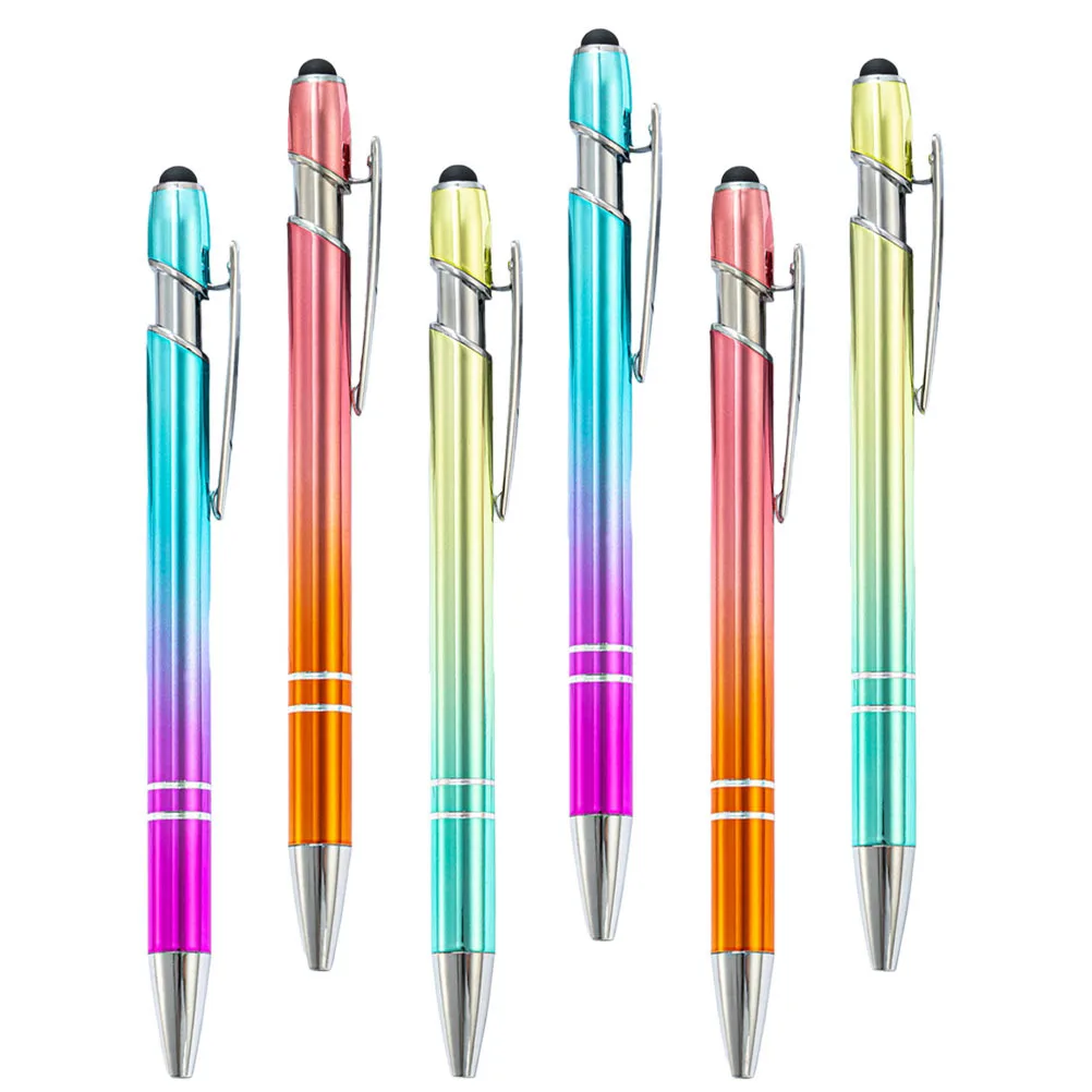 

6Pcs Metal Touchscreen Pens Multi-Color Smooth Writing Ergonomic Office School Ballpoint Pen Pens Household Writing Pen