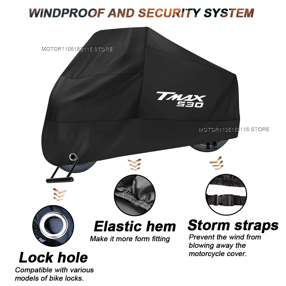 Motorcycle Cover UV Protection Dustproof Snowproof Motorcycle Waterproof Cover For T-MAX TMAX 530 T max 530 T-Max530