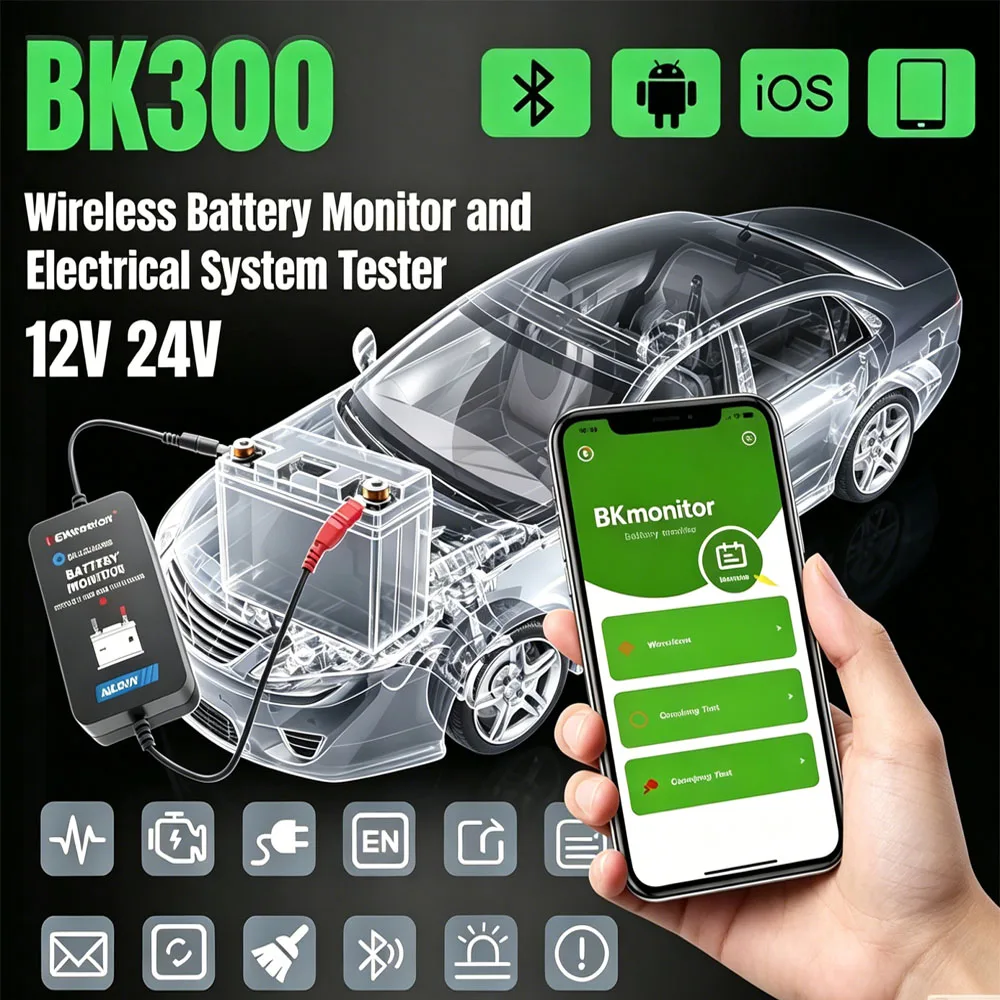 KONNWEI New BK300 Multifunctional Battery Monitor 6V 12V 24V Auto Battery Health Detector Intelligent Battery Monitoring Analyze