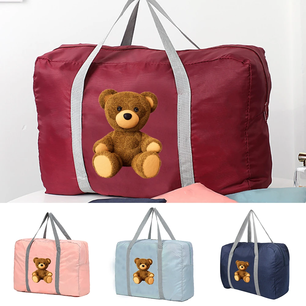 

Large Capacity Travel Bags Men Clothing Organize Travel Bag Storage Bags Foldable Bag Luggage Women Handbag Bear Pattern