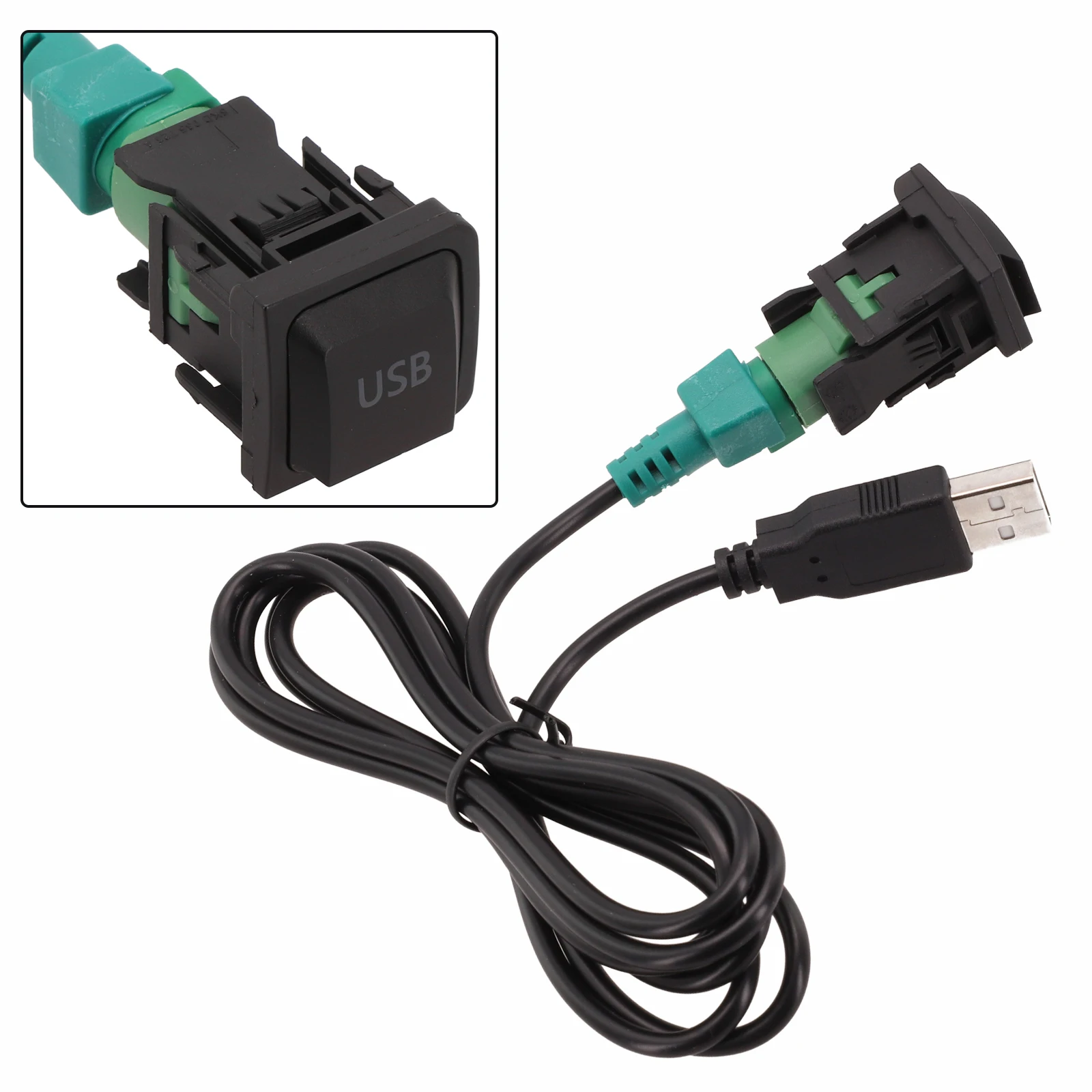 Car Dashboard USB Adapter USB Cable Switch High-speed Data Transmission Flush-mount Adapter Quick Installation