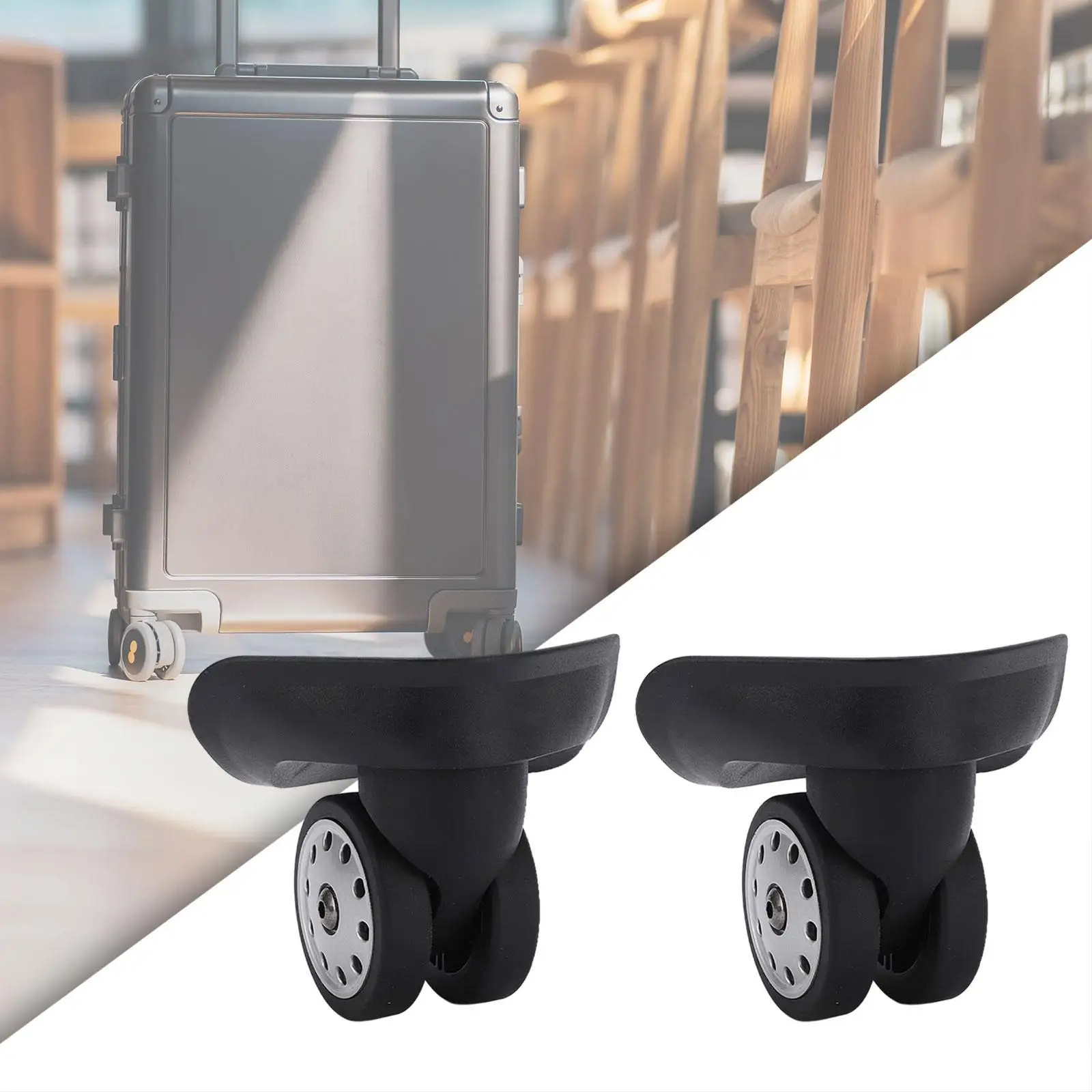 

2x Luggage Wheels 360 Swivel Mute Impact Resistant Easy Installation Rotatable Spare Parts Travel Case Casters Trolley Wheels