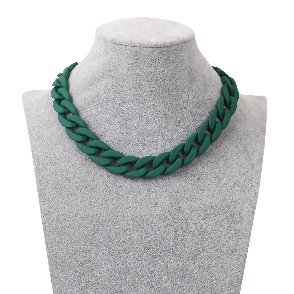 FishSheep Trendy Bunte Acryl Kette Choker Halsketten Für Frauen Aussage Matte Harz Breite Kette Kragen Hals Schmuck 2022 Neue – Detail 11