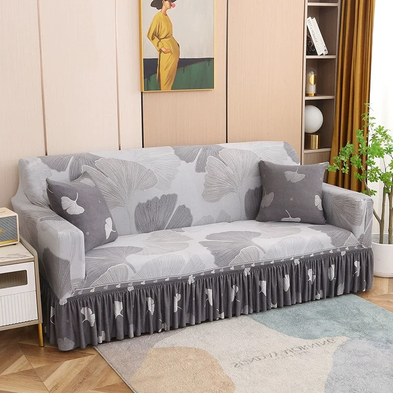 

Skirt high stretch jacquard sofa cover suitable for living rooms, easy to install, washable to protect furniture