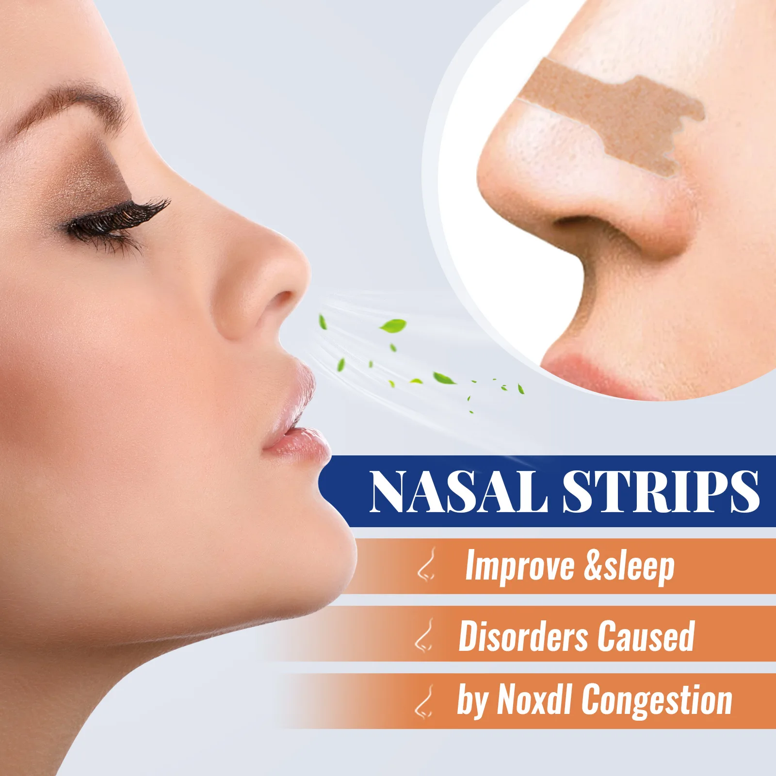 Anti-snoring nasal patches: Relieves poor breathing, nasal congestion, snoring, ventilation nasal patches