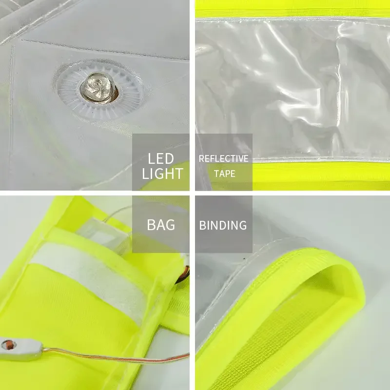 Rechargeable Battery Led PVC Reflective Safety Belt Vest Multifunction Hi Vis Construction Work Led Safety Belt
