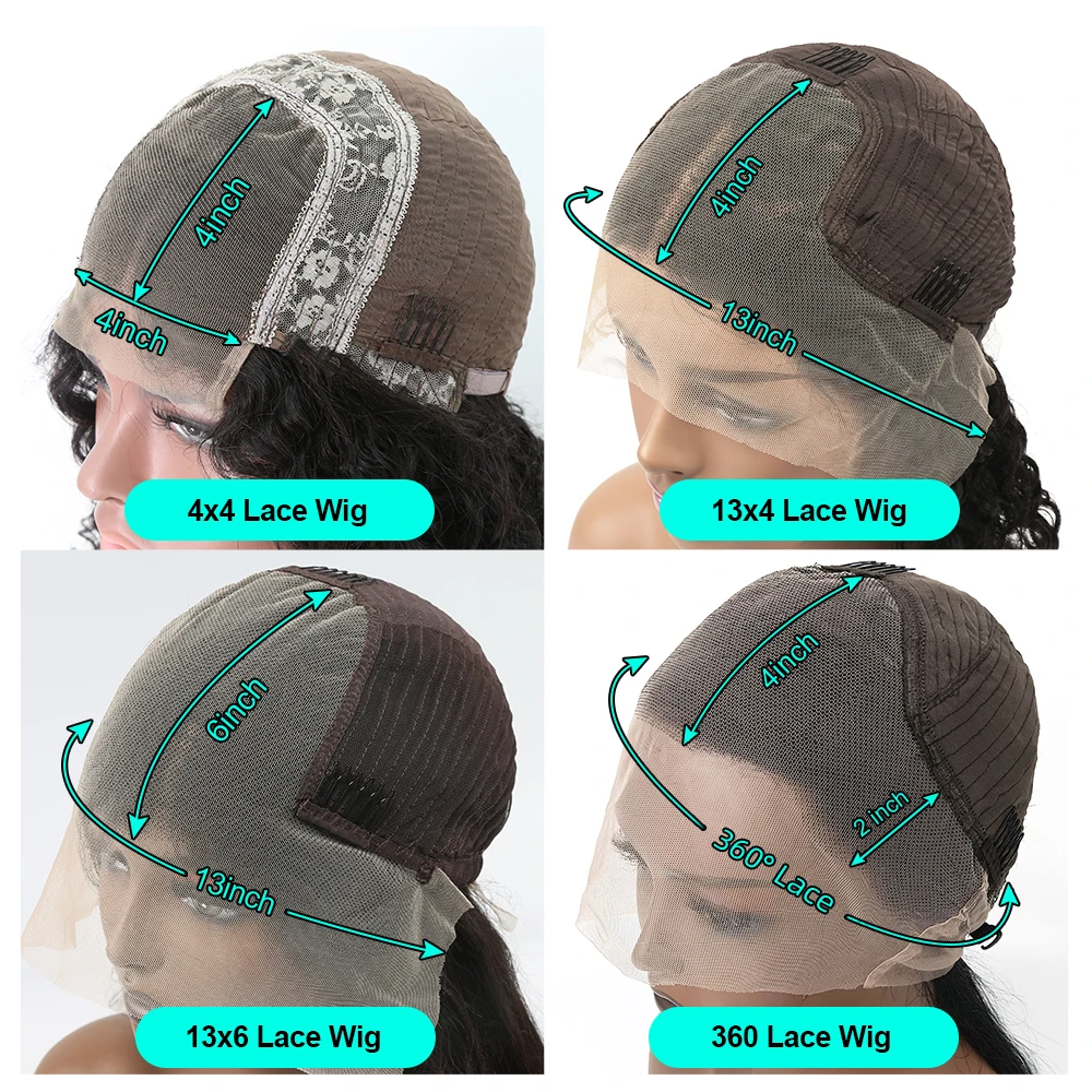 Parrucca anteriore del merletto dell'onda del corpo 360 HD 13x6 parrucca con chiusura in pizzo HD 13x4 HD parrucche brasiliane trasparenti 180% Remy dei capelli umani per le donne nere