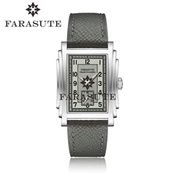 FARASUTE Design Original Quadrado Manual Mecânico Relógio Masculino Movimento Gaivota Luxo Retro Espelho de Safira Relógio Masculino À Prova D 'Água