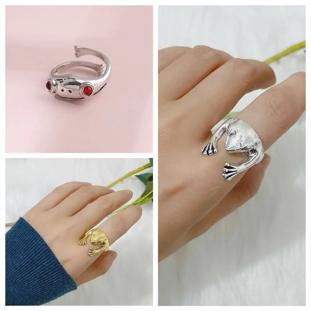 

New Bohemian Vintage Frog Shaped Rings For Women Personality Toad Metal Wrap Ring Women Men Finger Gifts Rings