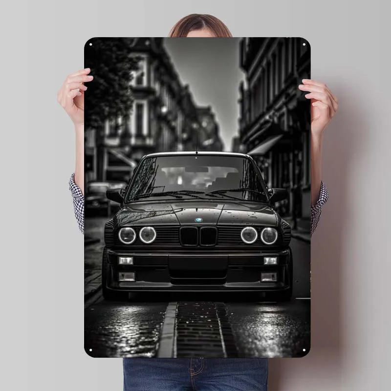 BMW E30 M3 Tinplate Sign Cars Poster Vintage Decor Metal Sign for Garage Wall Art Decoration Home Decor Items Coffee Bar Retro