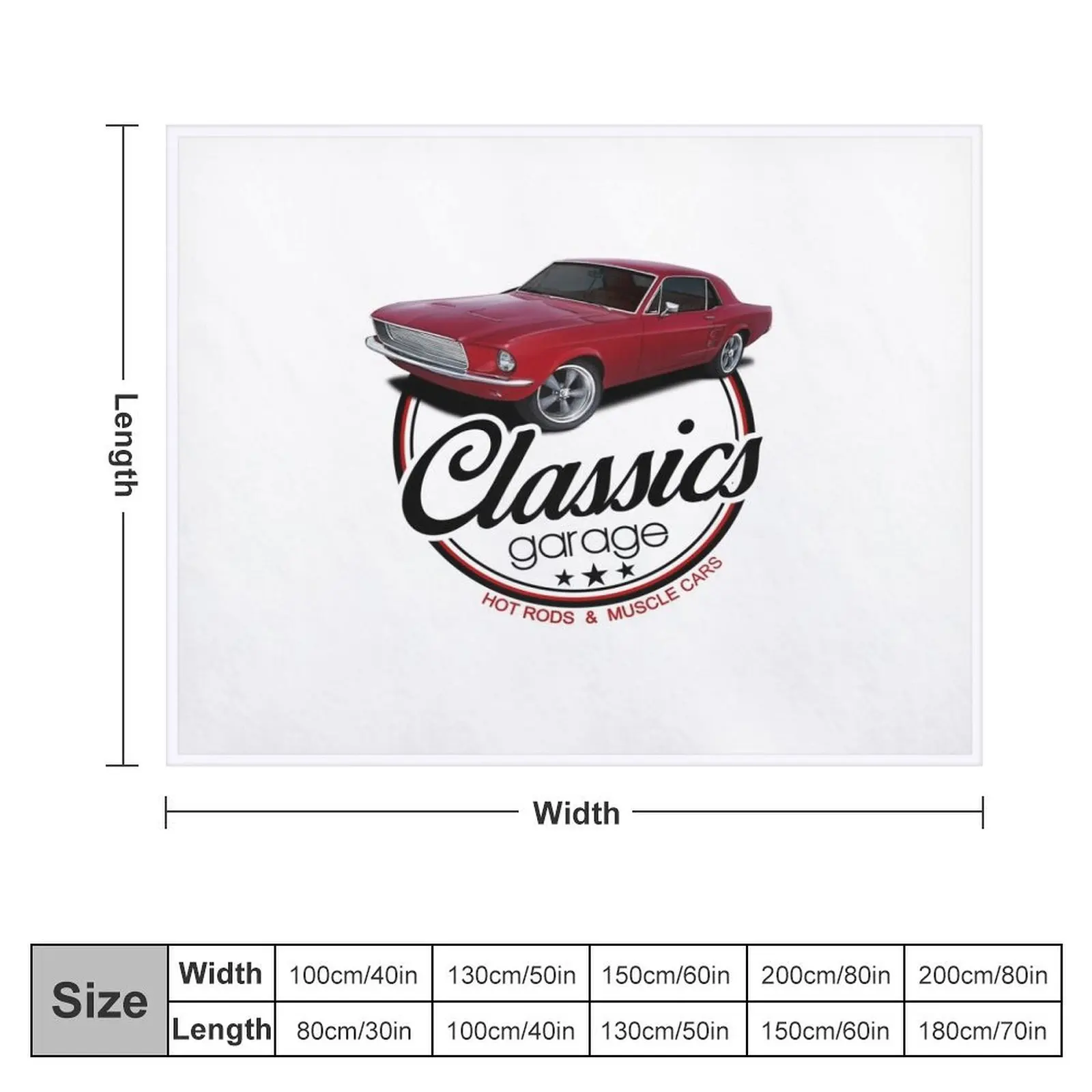 Classics Garage Red Mustang Throw Blanket For Decorative Sofa Extra Large Throw Beautifuls Thermal Blankets