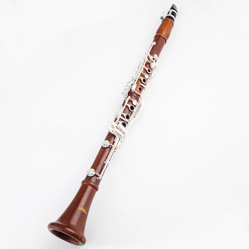 

French manufacturing Red Wood Professional Clarinet Bb Rosewood Clarinet Silvering keys Solid wood Sib Klarnet