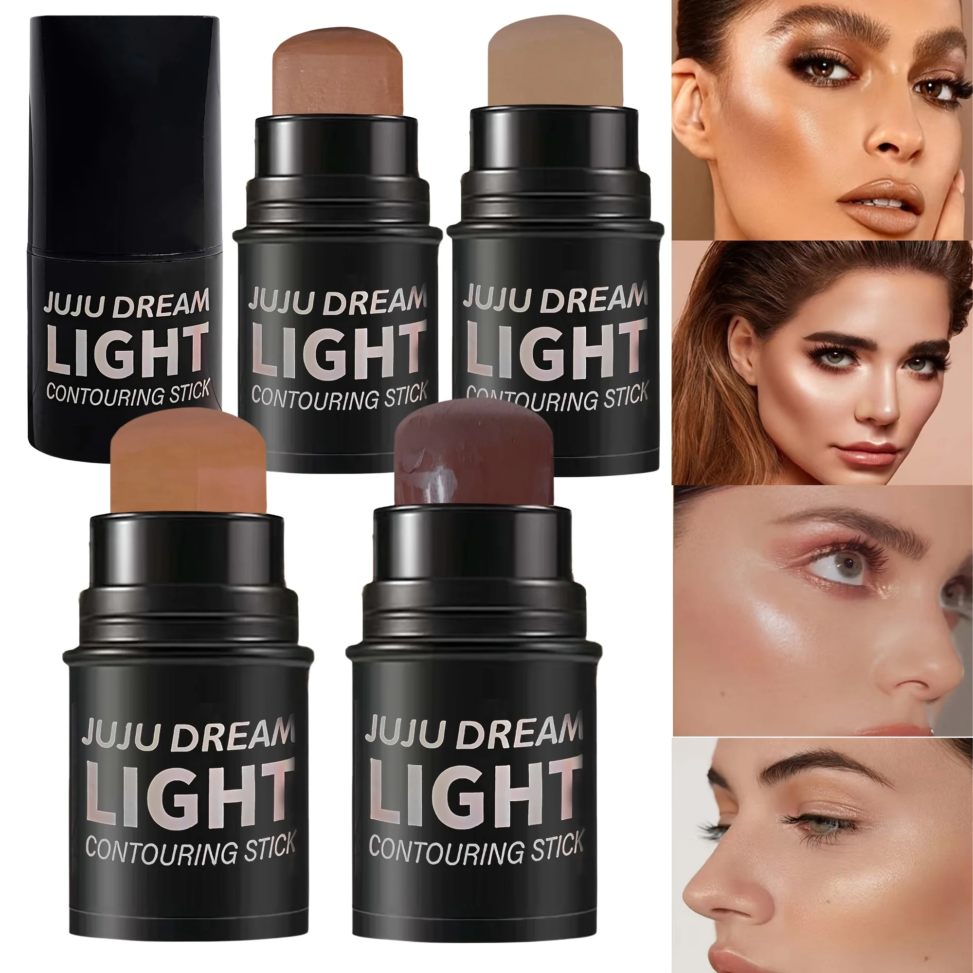 

4 шт. Многофункциональный хайлайтер для подсветки и контурирования, консилер, контурный бежевый, коричневый, розовый, бронзовый