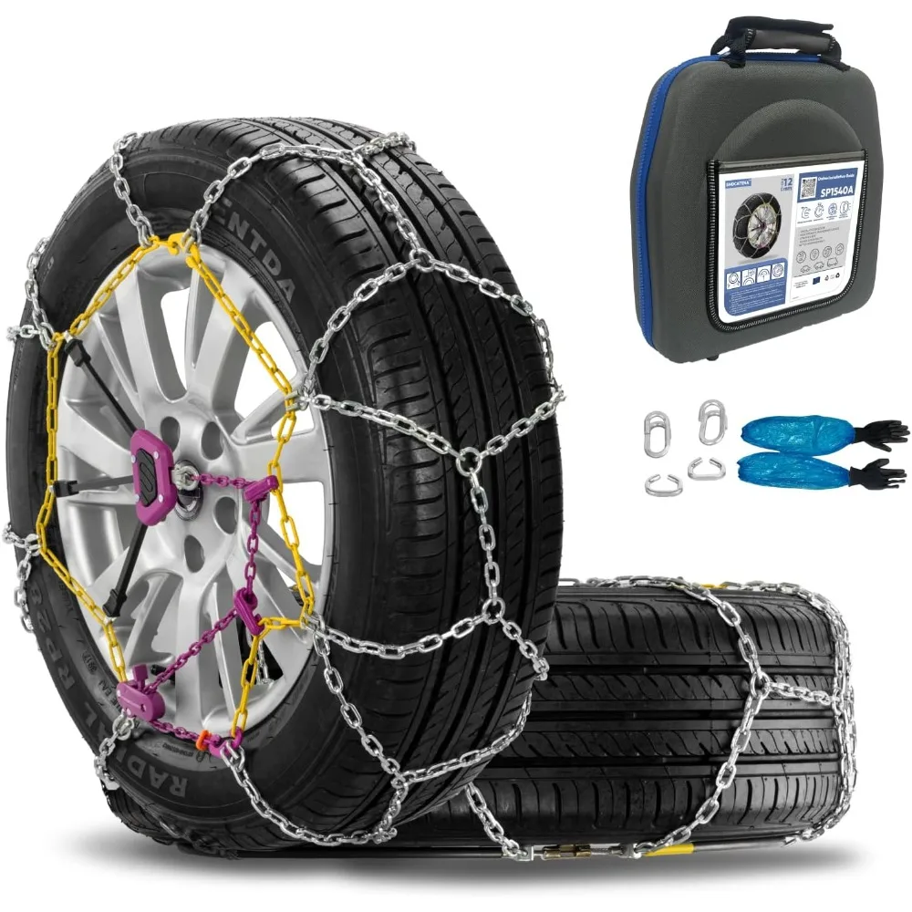 

Quick and Easy Universal Snow Chains for Cars, SUVs, and Pickup Trucks - Reusable and Convenient Installation