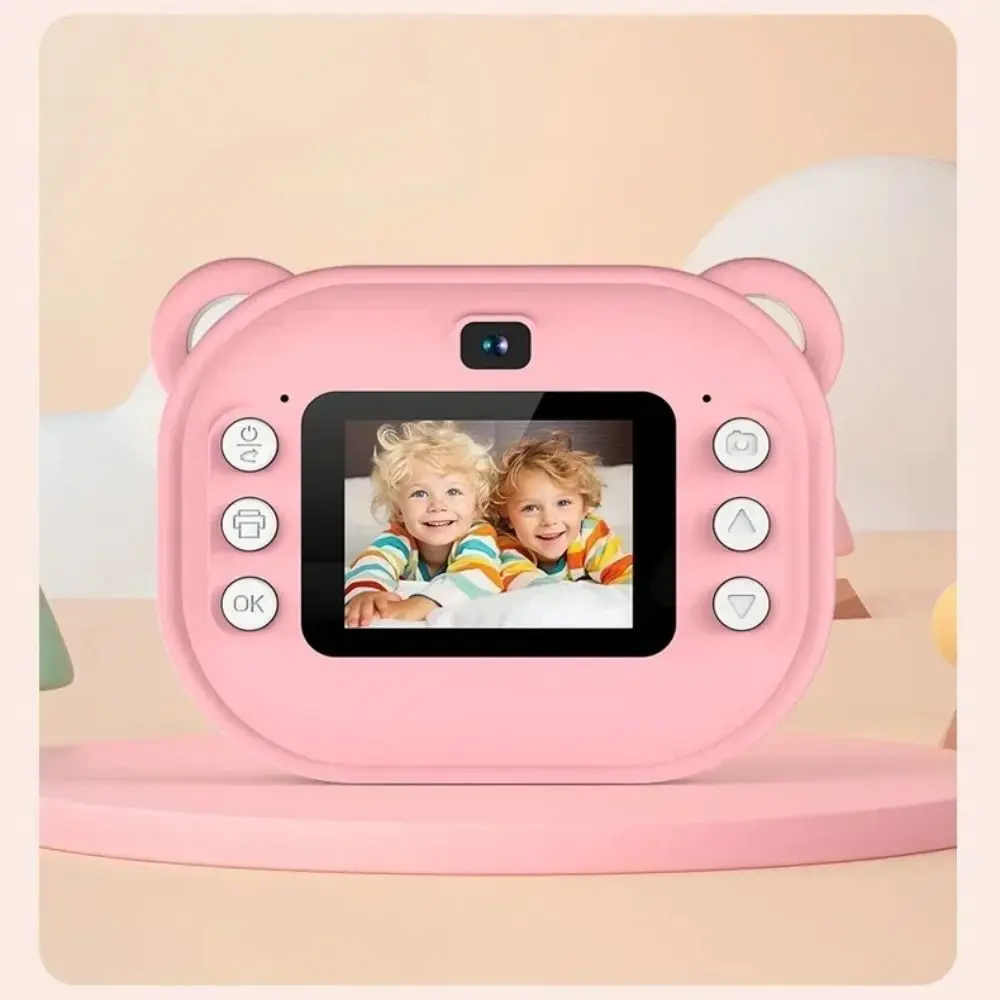 2024 32G Memory Card Digital Camera Mini HD Kids Thermal Print Camera Cute Cartoon Video Toys Children