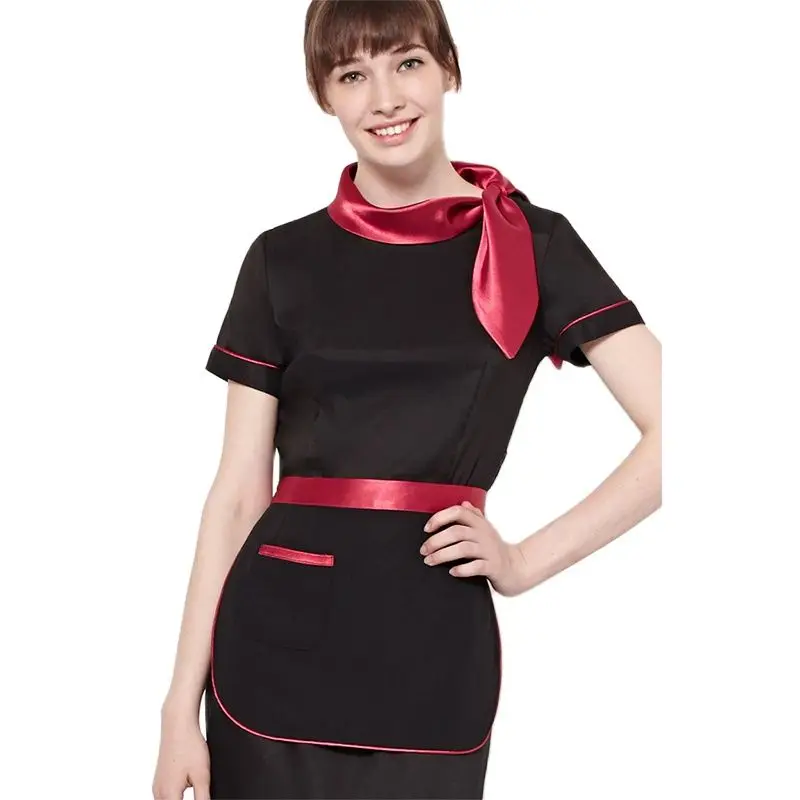 Vêtements de Service alimentaire, uniformes de serveuse de Restaurant, robe d'été pour femmes, vêtements de travail, Costume de personnel d'hôtel pour femmes