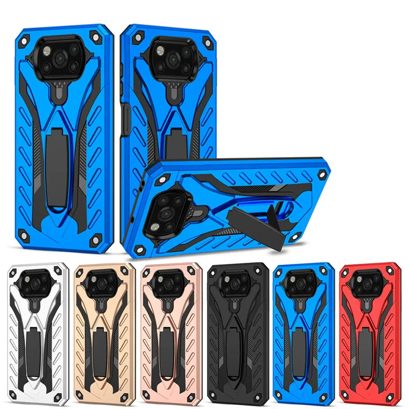 For Xiaomi Pocophone POCO X3 NFC Case Shockproof Rubber Silicone Hard PC Stand Rugged Armor Phone Cover for Mi Poco X3 Pro Coque