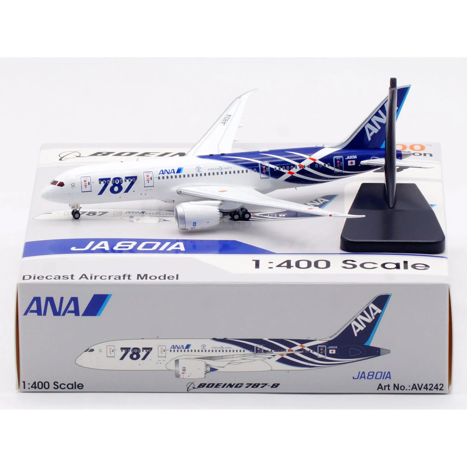 

AV4242 Alloy Collectible Plane Gift Aviation 1:400 ANA All Nippon Airways Boeing 787-8 Diecast Aircraft Model JA801A +Tractor