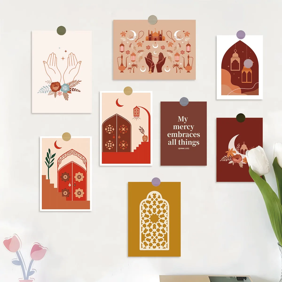 

15PCS/Pack Ramadan Wall Collage Kit Pictures,Personalised Middle East Islamic Party Decor Gift Card,Eid Mubarak Decoration Cards