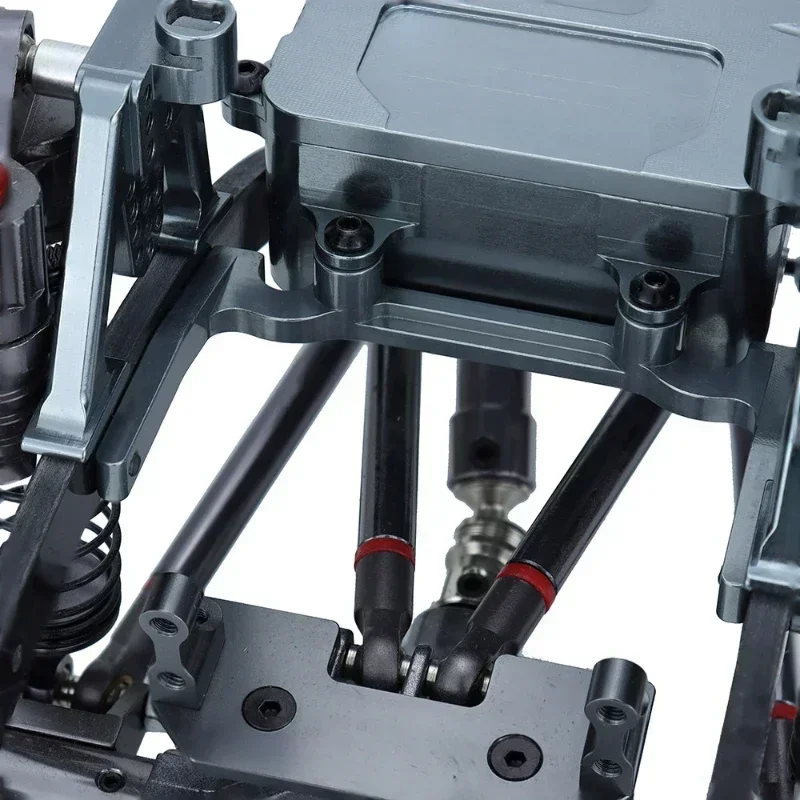 축 방향 SCX10 1/10 RC 크롤러 자동차 모델 업그레이드 부품 액세서리 용 CNC 알루미늄 합금 전자 박스 마운트 빔