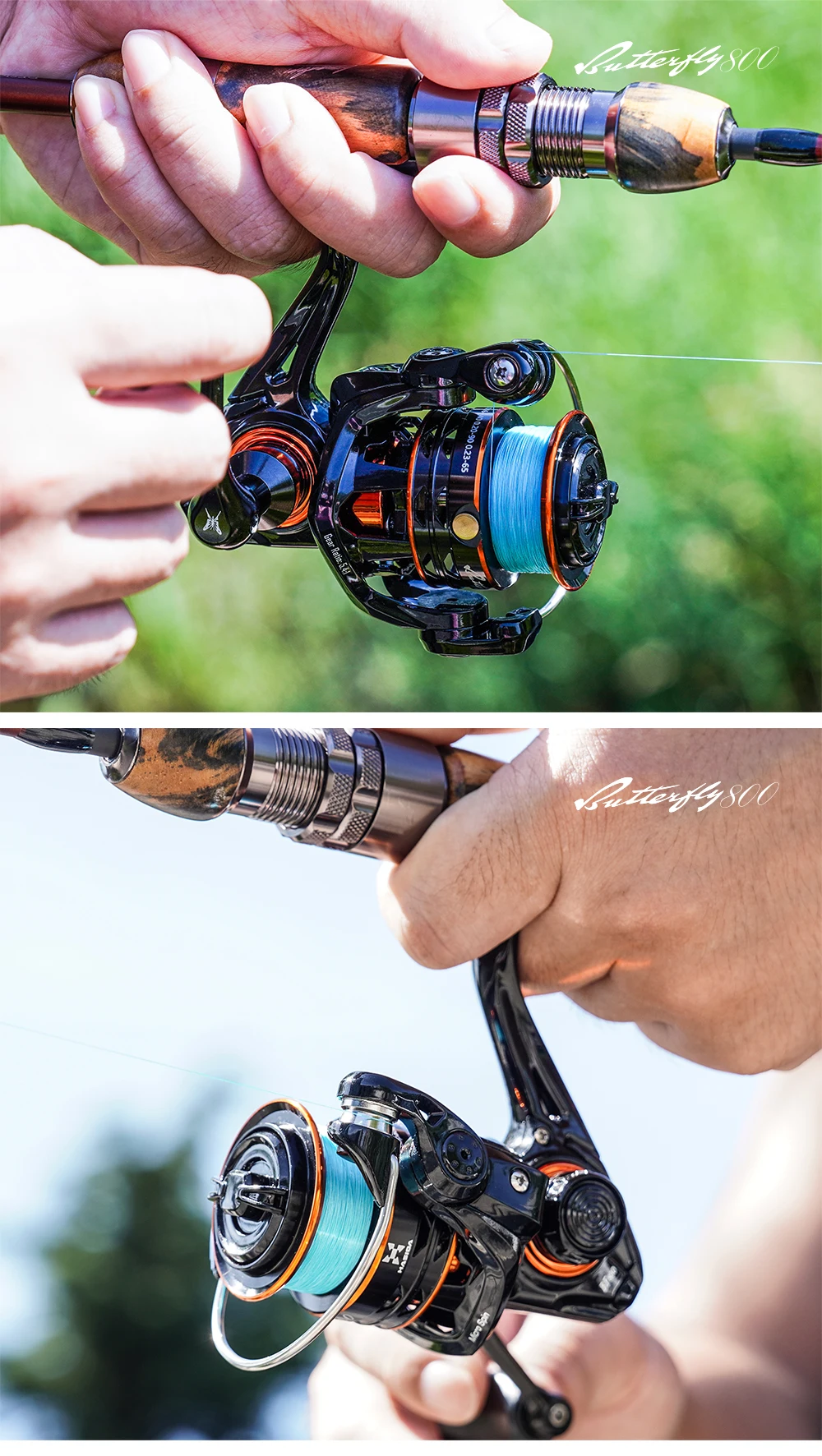 HASIDA Butterfly 800 Ultraleichte Spinnrolle 170g Mikro-Angelrolle 5+1BB 5,4:1 5KG Bremskraft für Feinfühl-Angeln – Detail 15