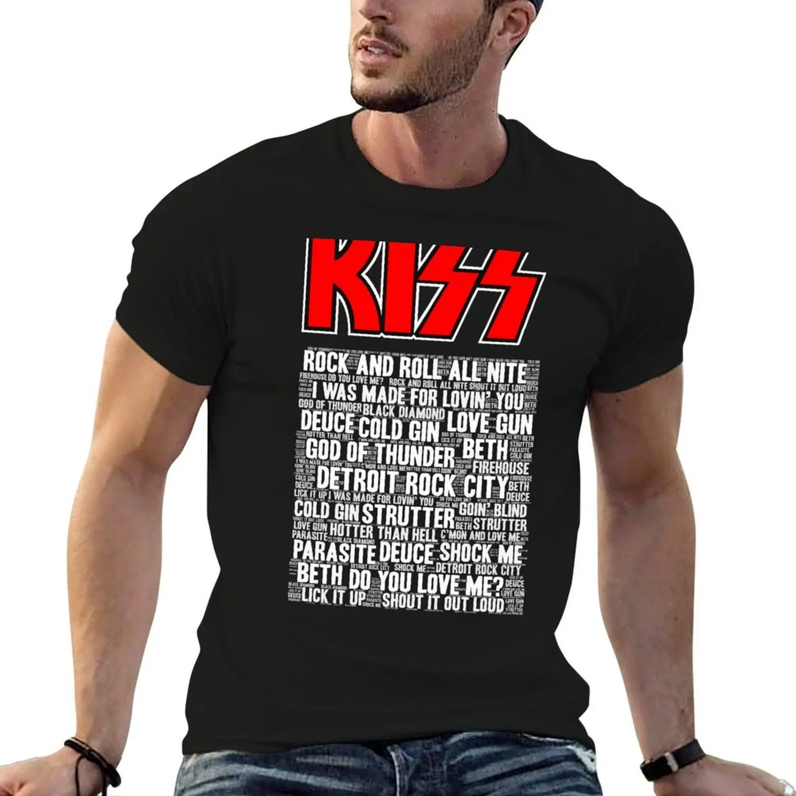 

for t Best shirt 100% The T-Shirt men shirts t cotton man t shirts man cotton Kiss Songs Band man