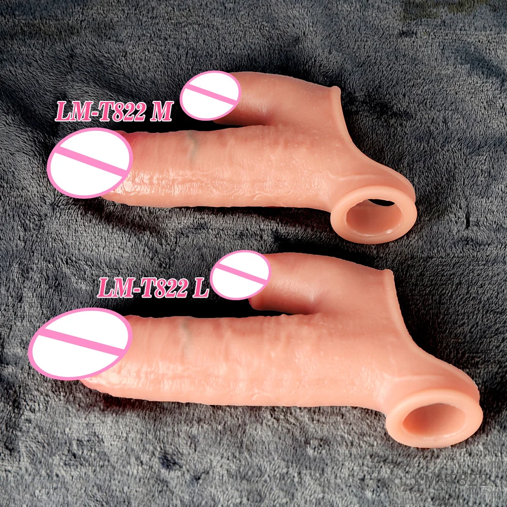 ألعاب جنسية للرجال قابلة لإعادة الاستخدام كم القضيب موسع الواقي الذكري تأخير القذف القضيب توسيع جوفاء الديك كم اللسان القضيب الكبير