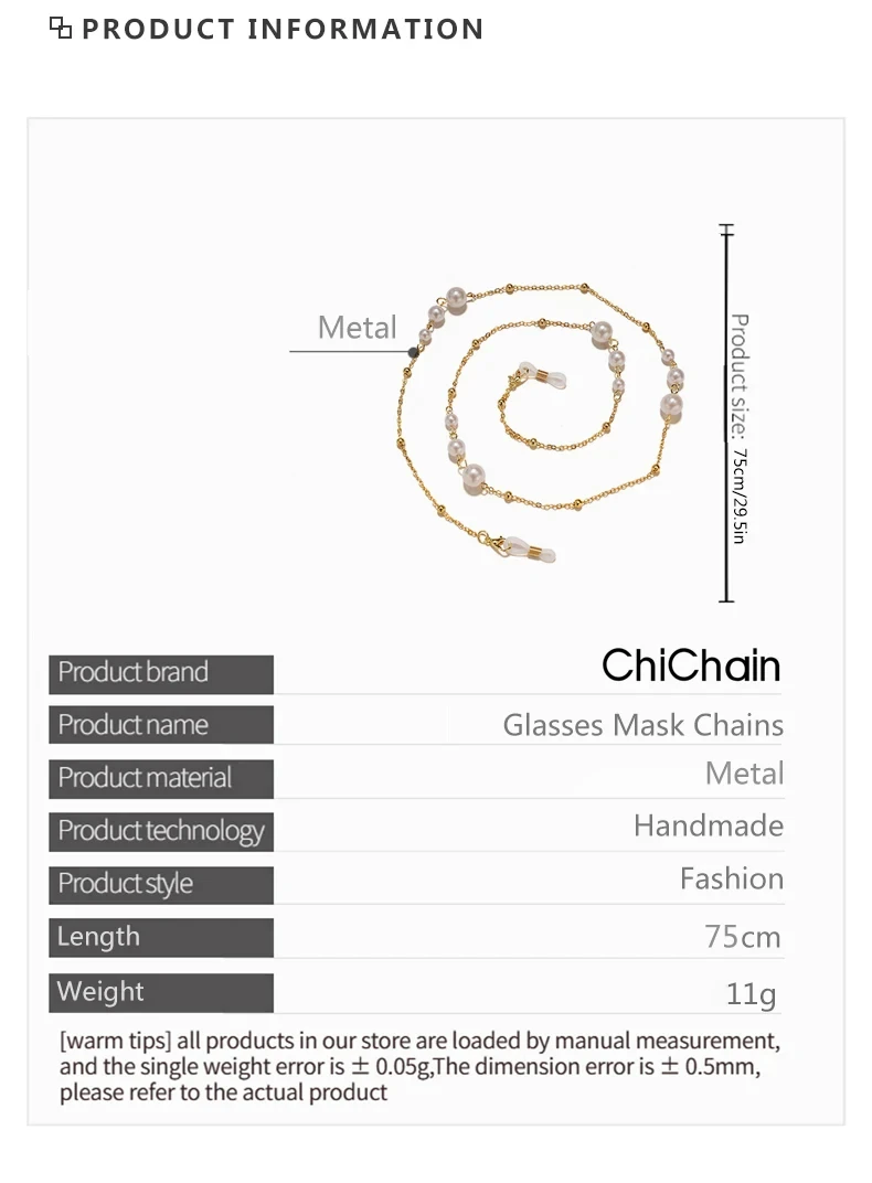 2022 neue Perlen Sonnenbrillen Ketten Gold Stern Brillen Ketten Frauen Sonnenbrillen Halter Halskette Brillen halter Zubehör – Detail 2
