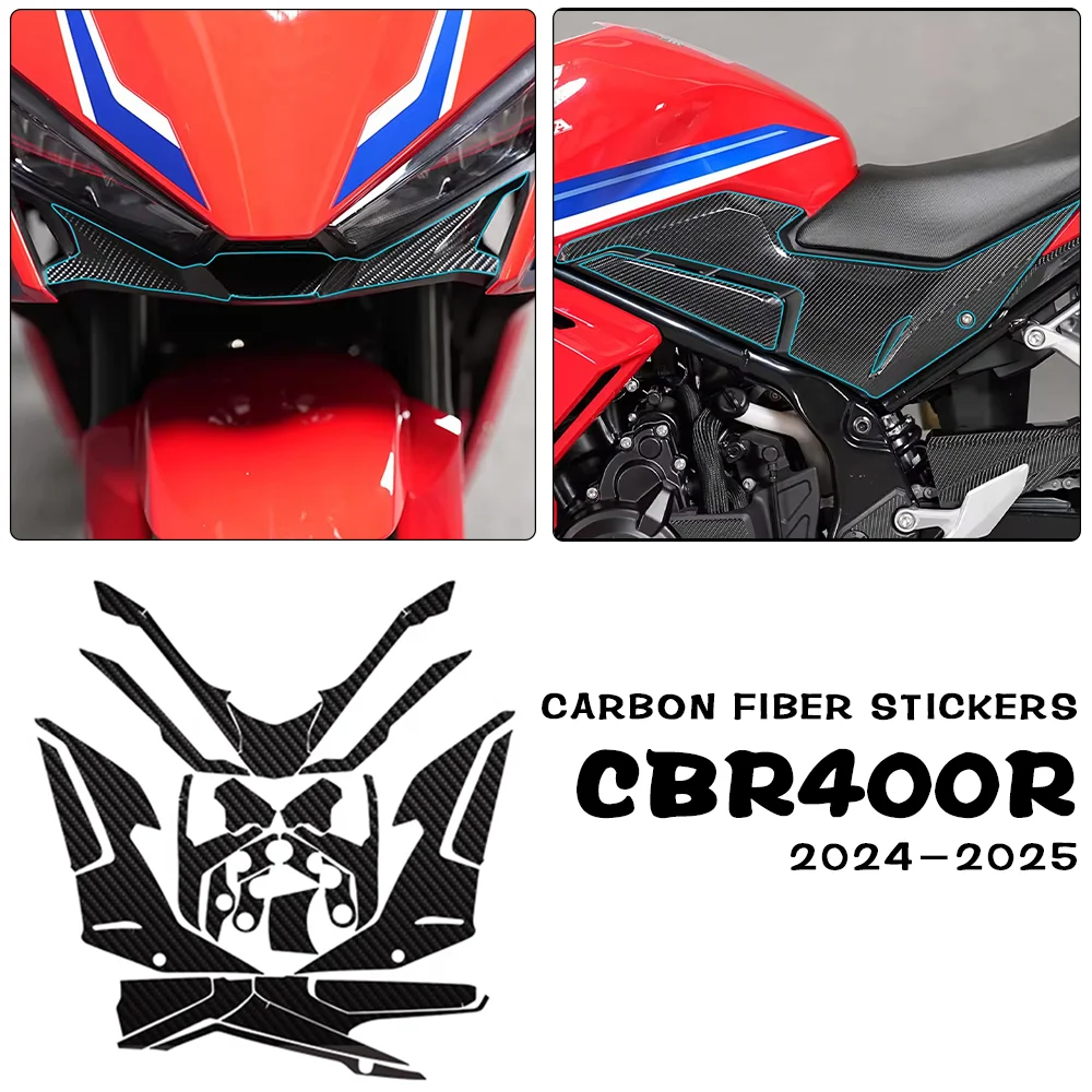 

2024 2025 CBR400R CBR 400 R защитные наклейки из углеродного волокна для HONDA CBR400 R полная защита автомобиля наклейки CBR 400R