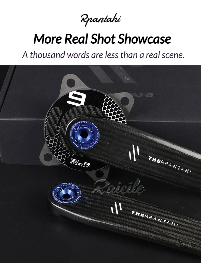 RPANTAHI Rennrad-Carbonfaser-Kurbelgarnitur SLRPower Meter Fahrrad-Kettenblattklemme Smart Riding Precision EASTON-Schnittstelle 150–172,5 mm – Detail 16