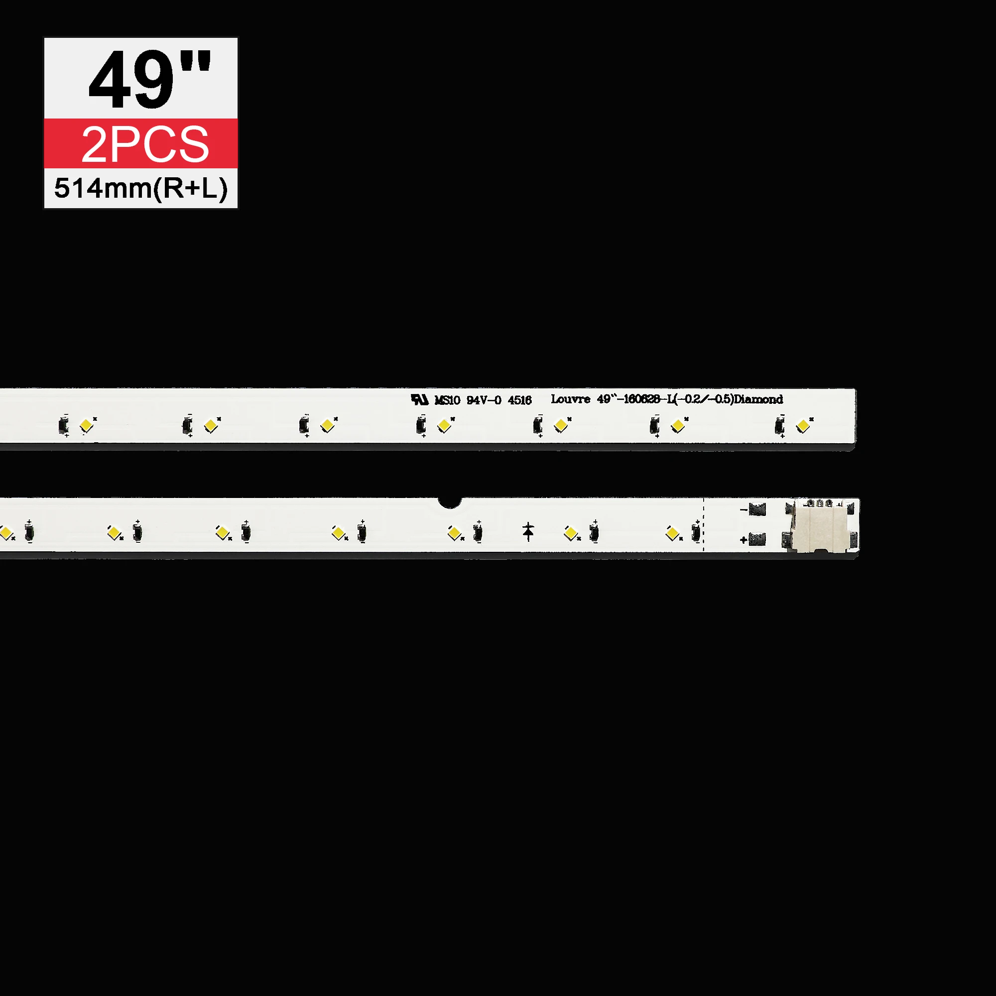 Imagem -02 - Tira da Lâmpada do Luminoso do Diodo Emissor de Luz para Louvre 49 Un49k5300 Ue49k5100 Cy-fk049bnev3h Bn9503721a V6lf _ 490dka _ Led31 490sfb 490sfa