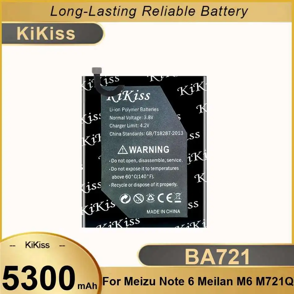 

Premium Replacement For Meizu Meilan Note 6 M6 M721Q Good Low-Temperature Performance Mobile Phone Battery BA721 5300Mah