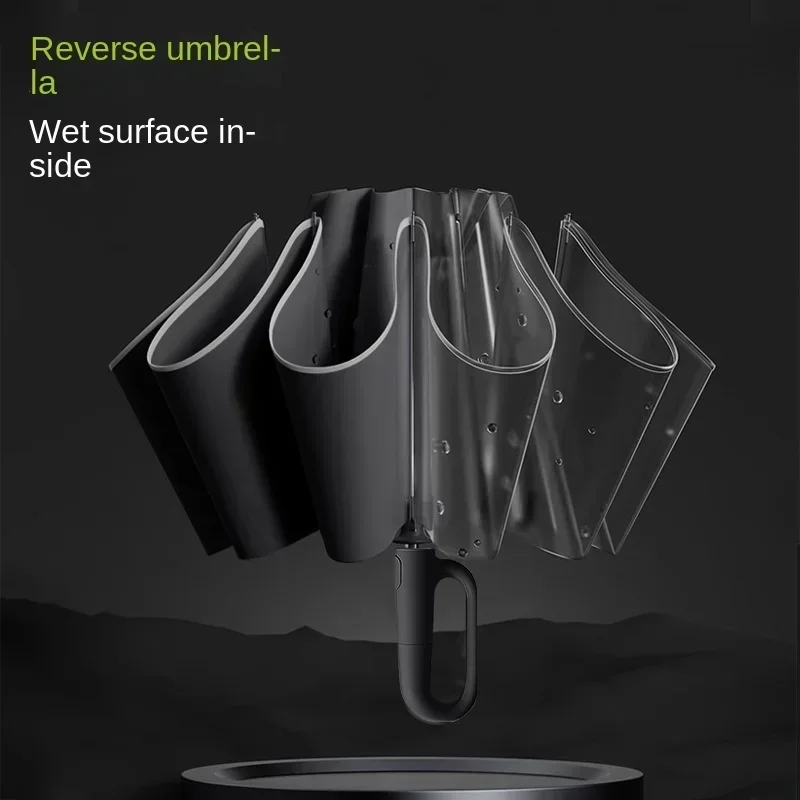 Reverse Ring Buckle UV Umbrella Triple Folding Premium Business Automatic Sunshade Umbrella Windproof Rainproof Umbrella