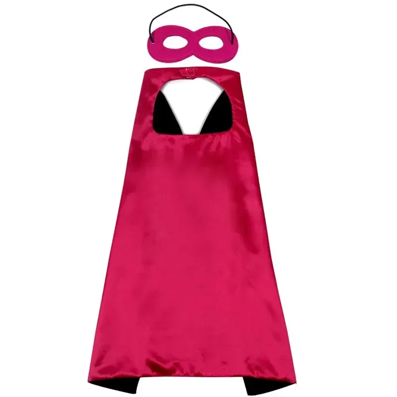 Hero Cosplay Costume Solid Two Colored Super Cloak Children Cape Boys Girls Satin Halloween Carnival Party Clothes Role Play