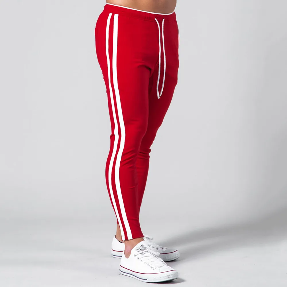 Red Joggers Workout Cotton Sportswear Trousers Autumn Male Gym Fitness Crossfit Trackpants Sweatpants Men Skinny Casual Pants