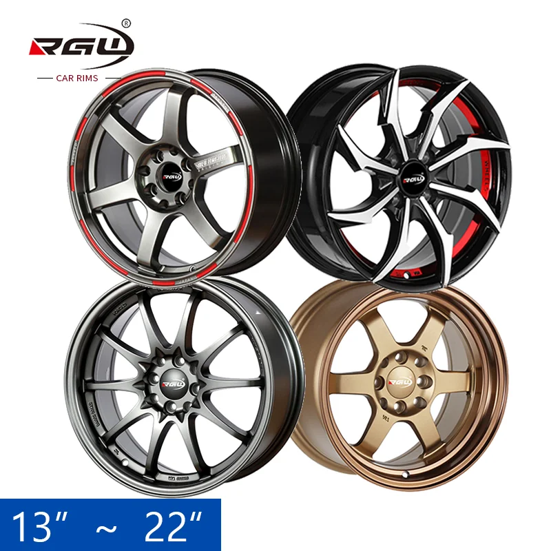 five hole mag car rim 14 15 16 17 18 20 22 inch wheels 5x100 5 holes 4 lug 100 aluminum alloy wheel rims 5x114.3 for car 4*100