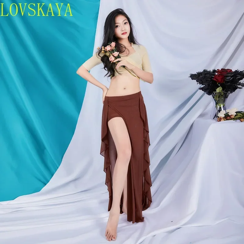 Gonna con coulisse per pratica di danza del ventre Abito da ballo per principianti orientali Abbigliamento comodo e minimalista Abito da ballo