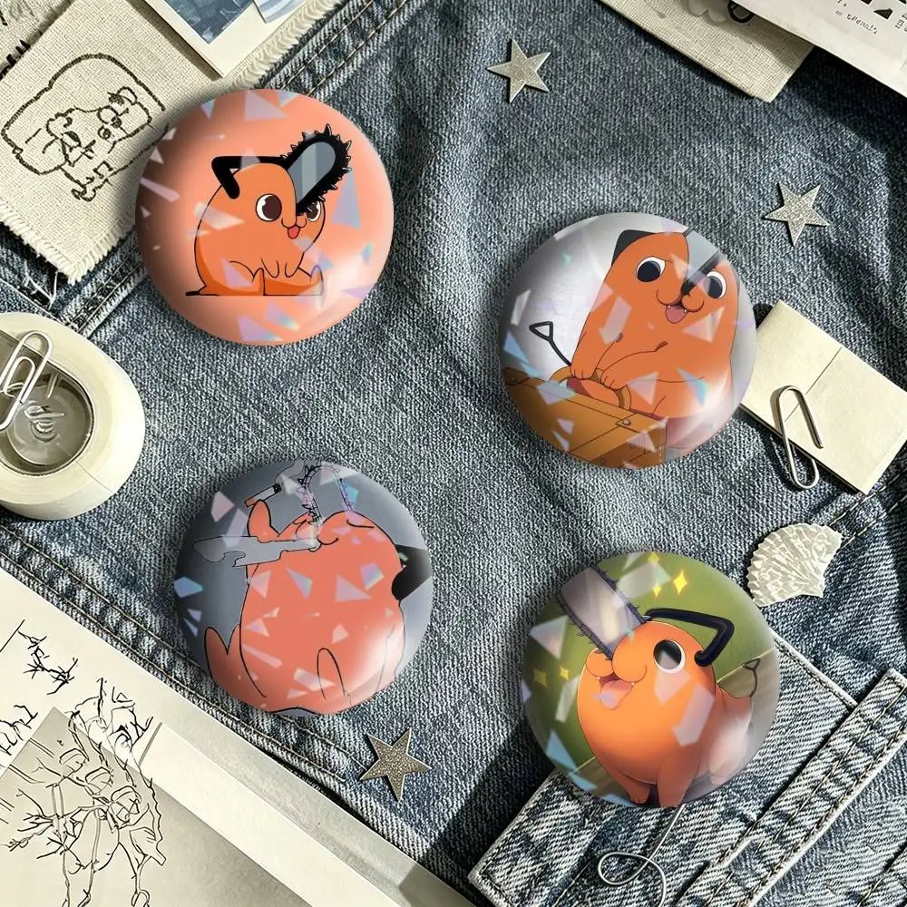 A-Anime Pochita Chainsaw Man Tin badges in 25/32/44/58/75mm, brooch pins for accessories & gifts,Souvenir.