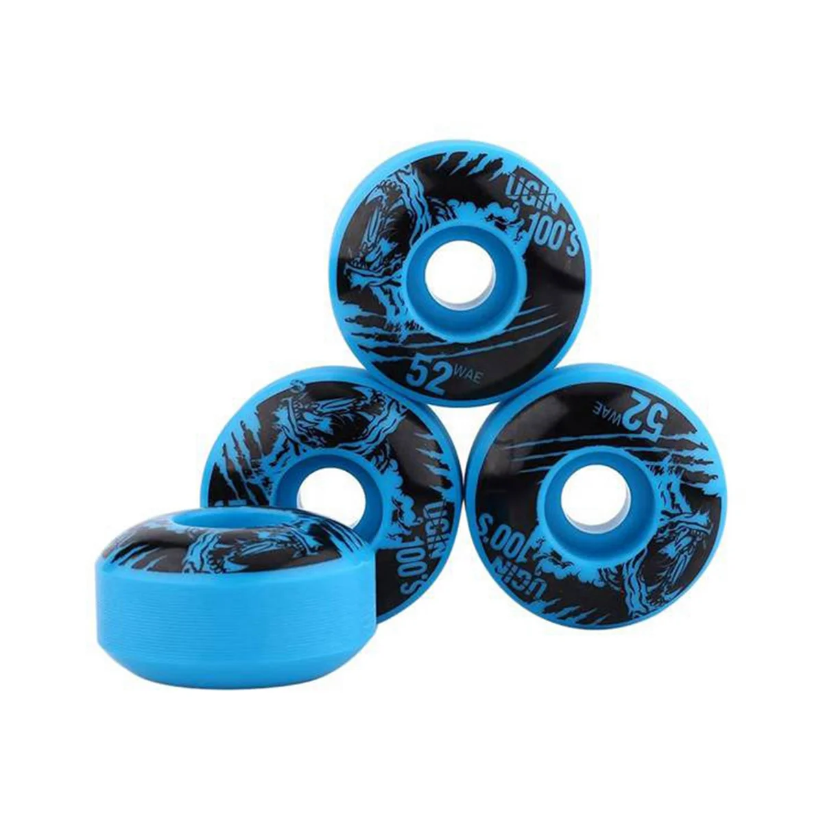 4Pcs Skateboard Double Wane Wheels Resilient PU SHR-100A