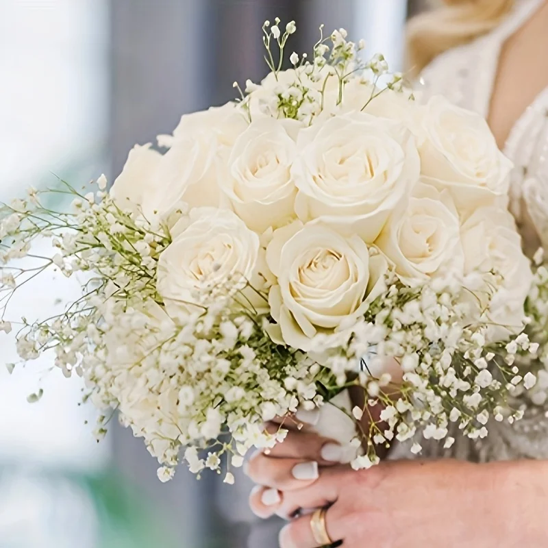 20pcs Realistic White Gypsophila Artificial Flowers - Elegant Faux Breath for Wedding Bouquets, DIY Home & Office Decor image 2