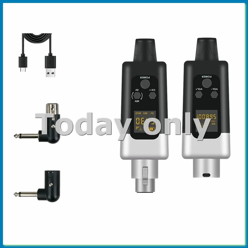 

Беспроводной микрофонный передатчик и приемник XLR 0 В/48 В, беспроводная система микрофона, перезаряжаемая для динамического микрофона-ABFT