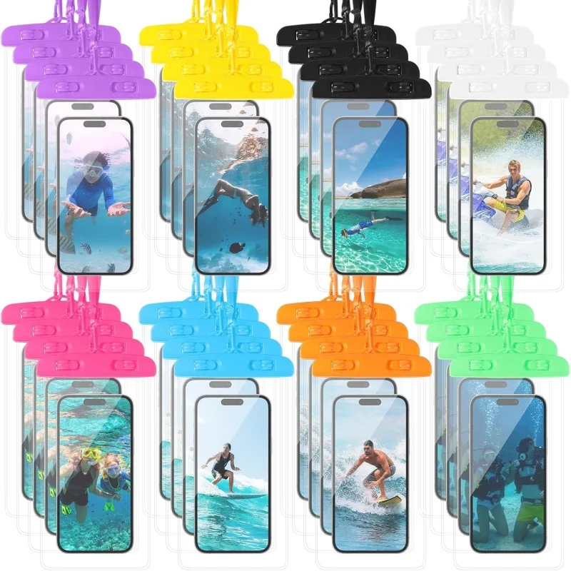Luminous Phone Waterproof Case Fluorescent Transparent Diving Waterproof Bag Can Swim And Dive Neck Hanging Protective Case