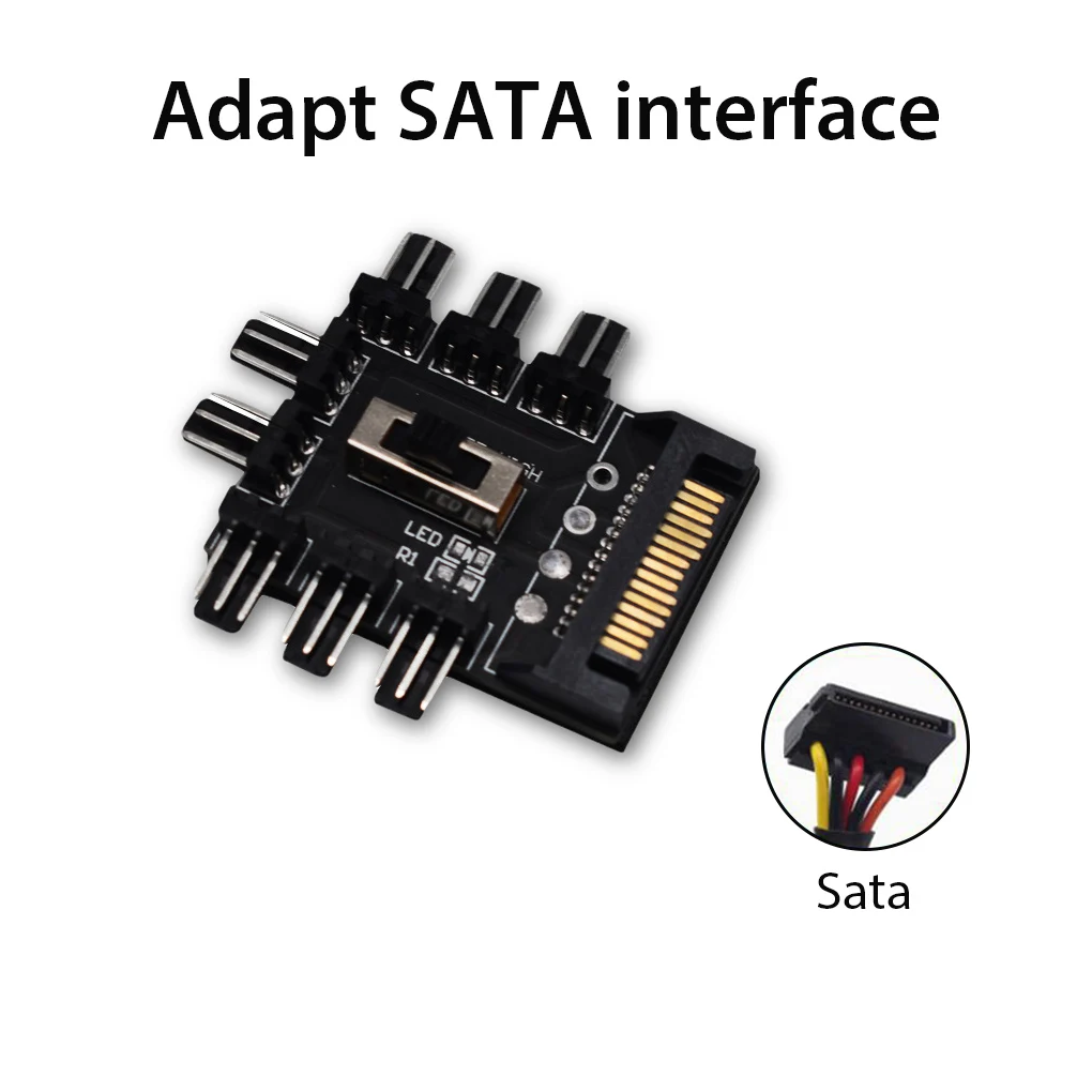 جهاز تقسيم محور مروحة اللوحة الأم للكمبيوتر ، التحكم في السرعة ، محول مقبس الطاقة