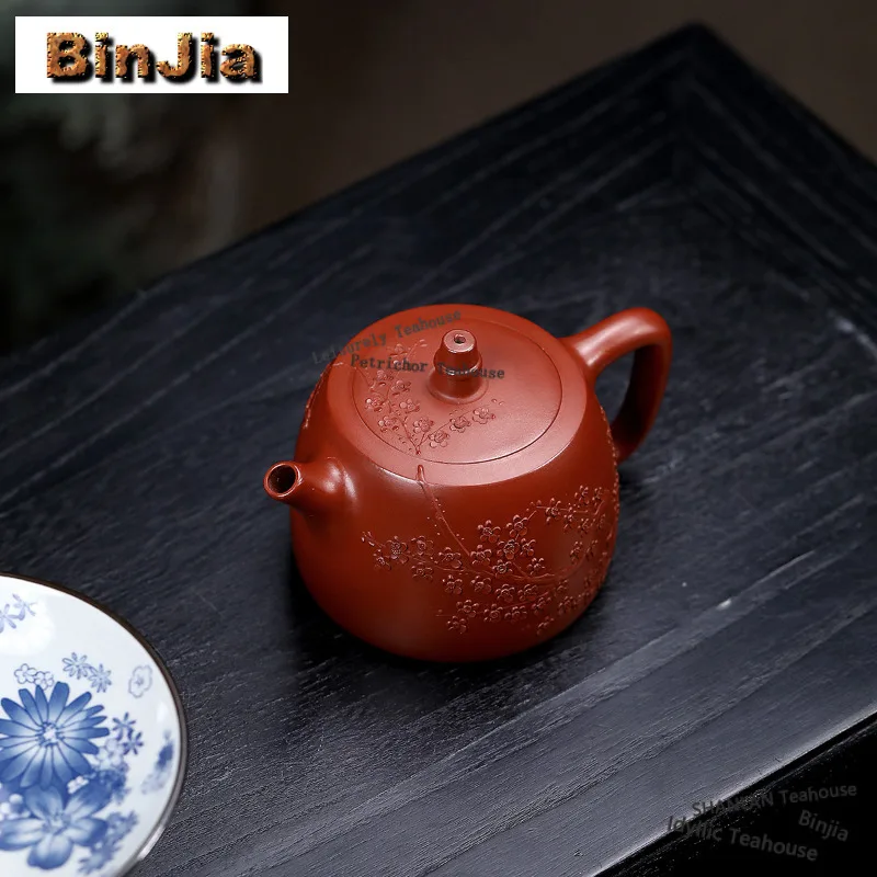

250ml Antique Yixing Purple Clay Teapots Artists Handmade Han Duo Pot Raw Ore Dahongpao Mud Kettle Chinese Zisha Tea Set Craft