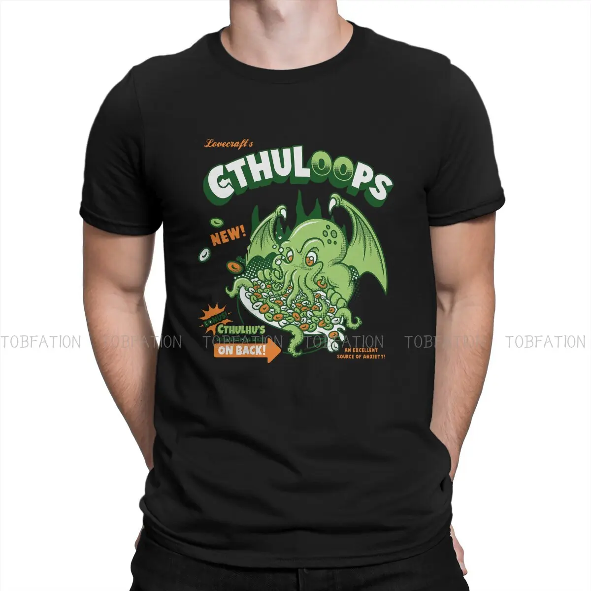 Cthulhu Mythos Cthuloops! All New Flavors!  TShirt Men Graphic Loose Punk Crewneck Cotton T Shirt