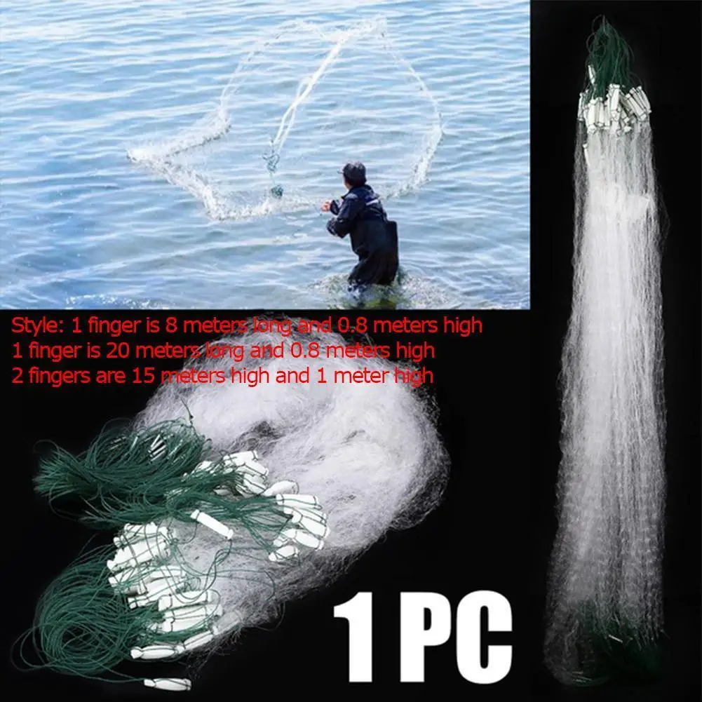 Fishing Net Single Mesh Nylon Float Trap Monofilament Gill Net Fishing Accessories For Hand Casting P0H7